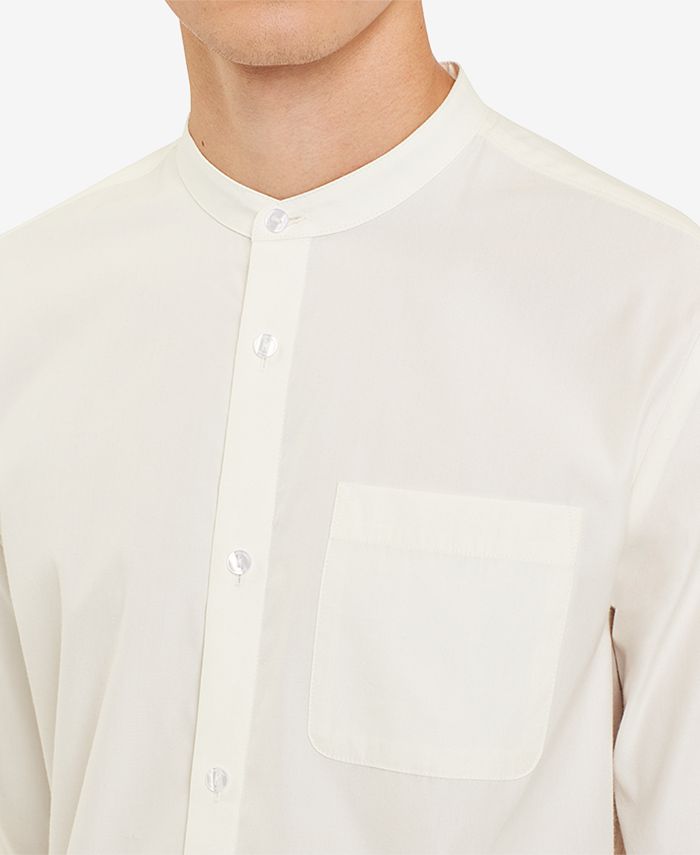 Calvin Klein Men's Band-Collar Pocket Shirt - Macy's