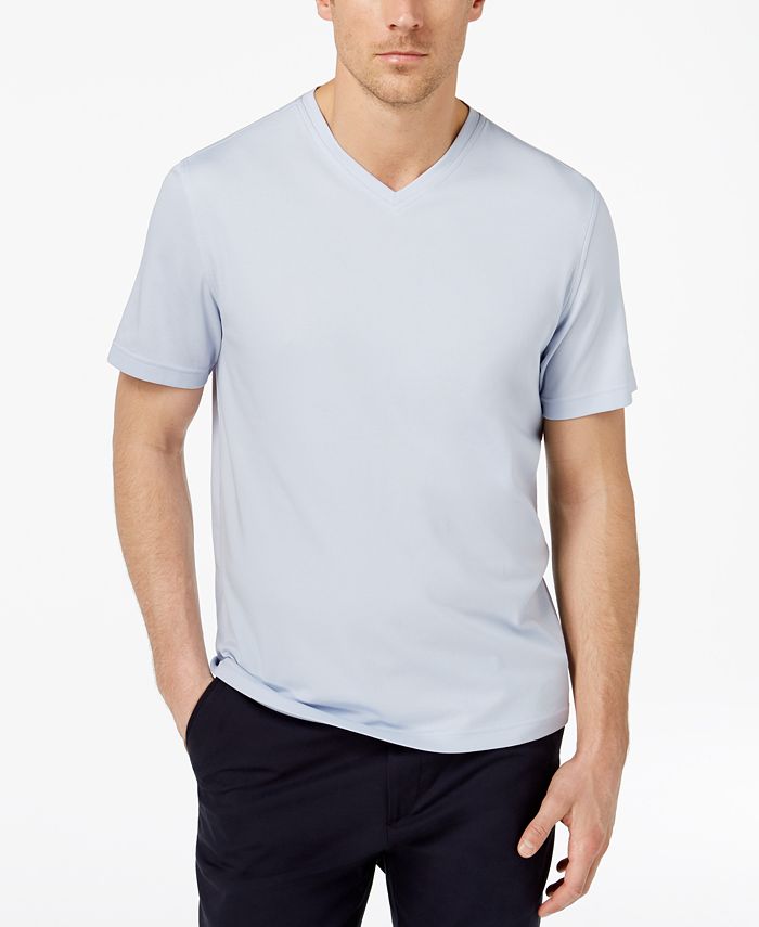 Tasso Elba Men's Supima Blend Cotton V-Neck T-Shirt, Created for Macy's ...