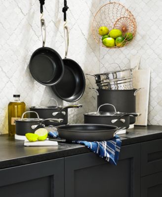 Lagostina - Nera 12-Pc. Hard-Anodized Cookware Set