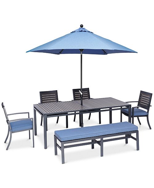 Furniture Harlough II Outdoor 6Pc. Dining Set (84" x 42" Dining Table