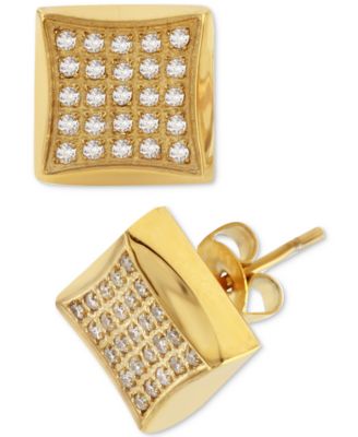 Macy's - Diamond Square Cluster Stud Earrings