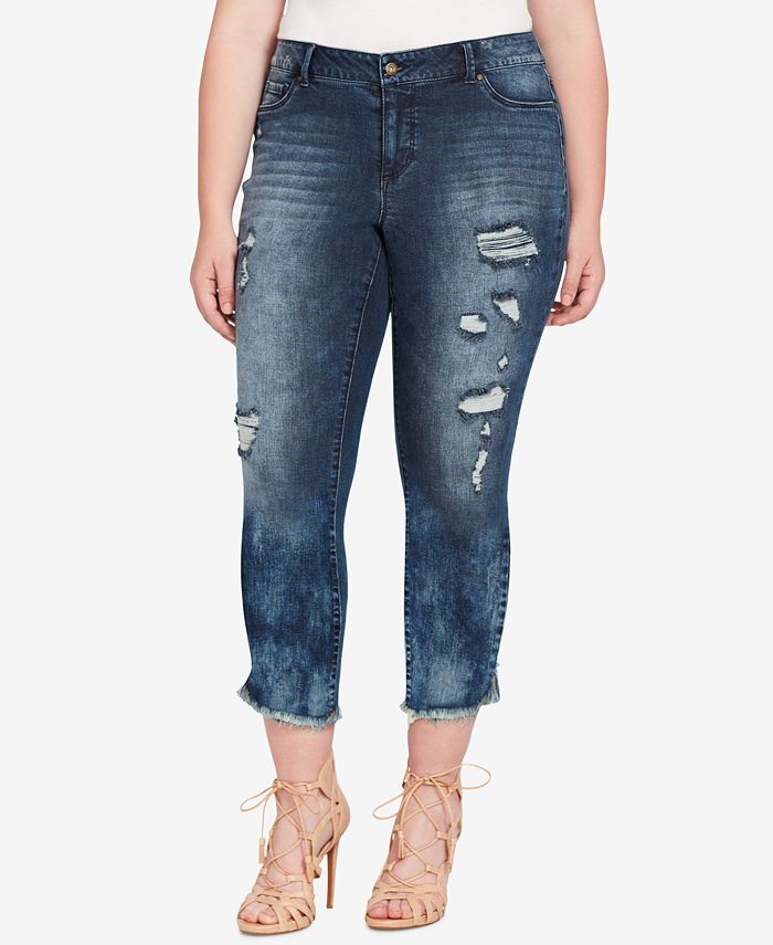 Jessica Simpson Trendy Plus Size Ripped Skinny Jeans - Macy's