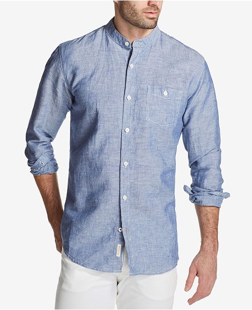 Weatherproof Vintage Men S Band Collar Shirt Reviews Casual