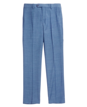 Dkny Solid Blue Suit Pants Big Boys
