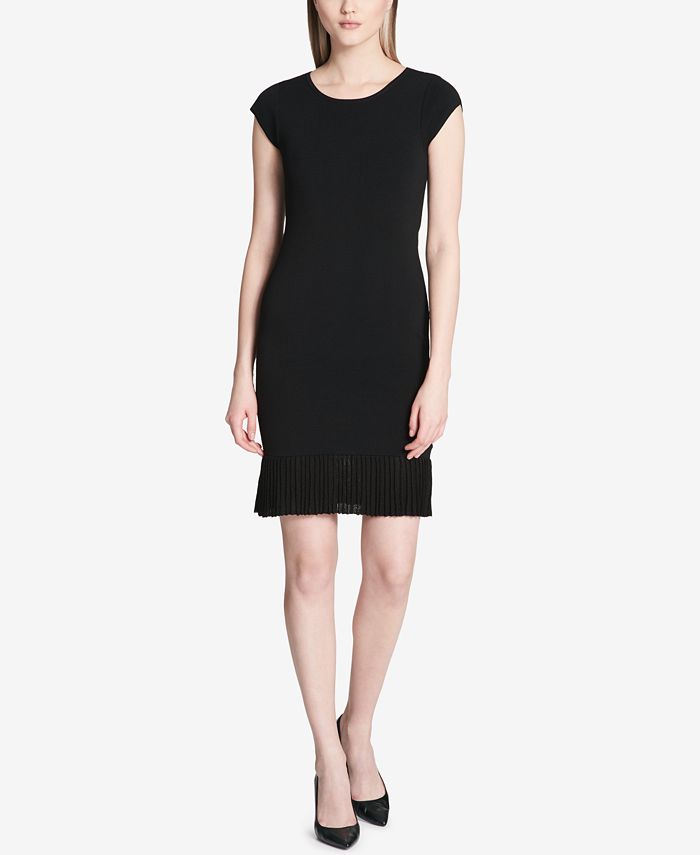 Calvin Klein Pleated Sweater Dress & Reviews - Dresses - Women - Macy's