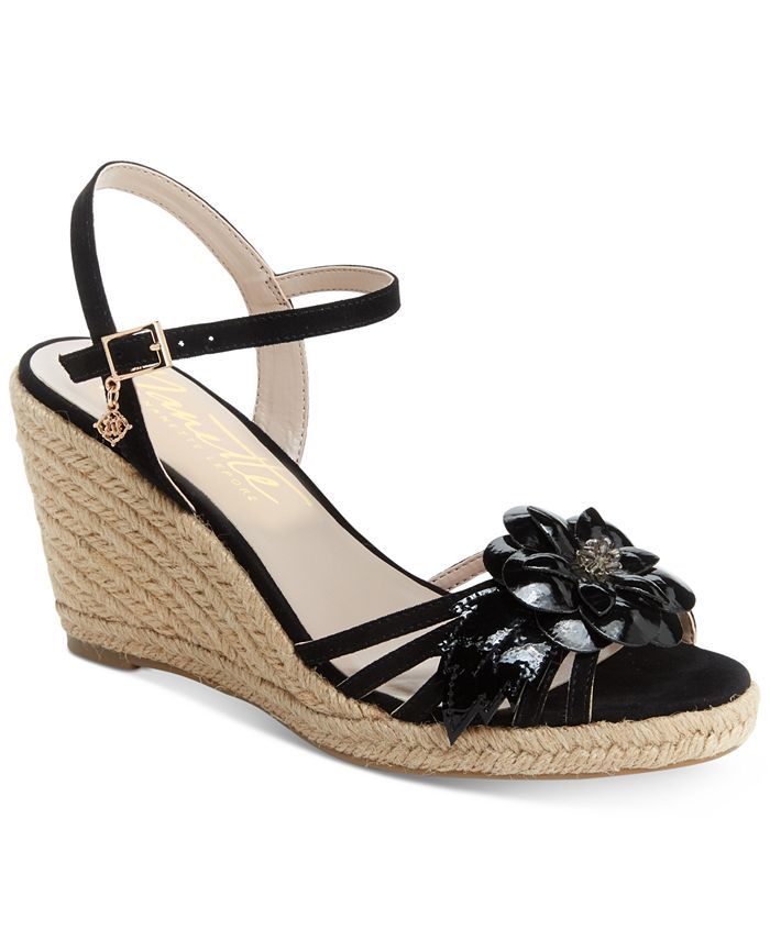 Nanette Lepore Nanette by Quince Floral Wedge Sandals Created for