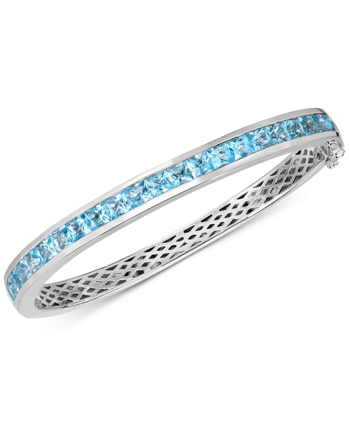 Macy's Gemstone Bangle Bracelet (9 Ct. T.w.) In Sterling Silver In Blue Topaz