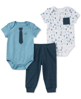 Calvin Klein - 3-Pc. Printed Bodysuits & Pants Set, Baby Boys