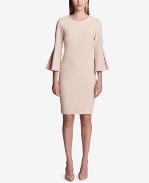 Calvin klein bell sleeve sheath dress blush dresses turkey rental