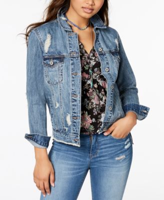 American Rag - Juniors' Cotton Ripped Denim Jacket