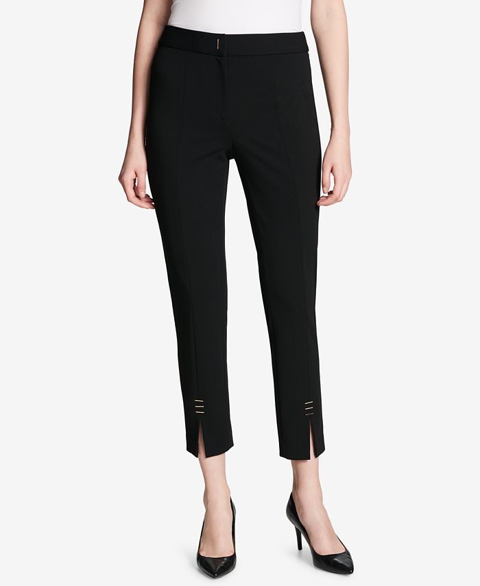 Calvin Klein Cropped Straight-Leg Pants - Macy's