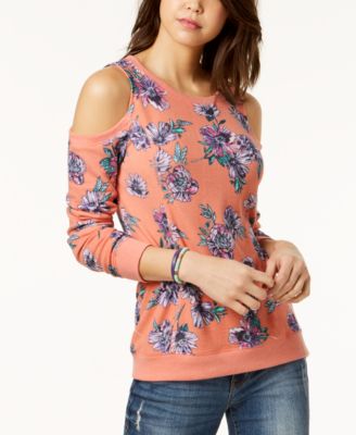 Ultra Flirt - Juniors' Cold-Shoulder Tunic Sweatshirt