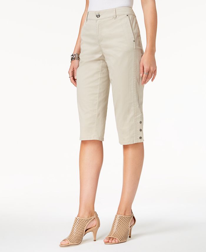 Style & Co Snap-Button Capri Pants, Created for Macy's - Macy's