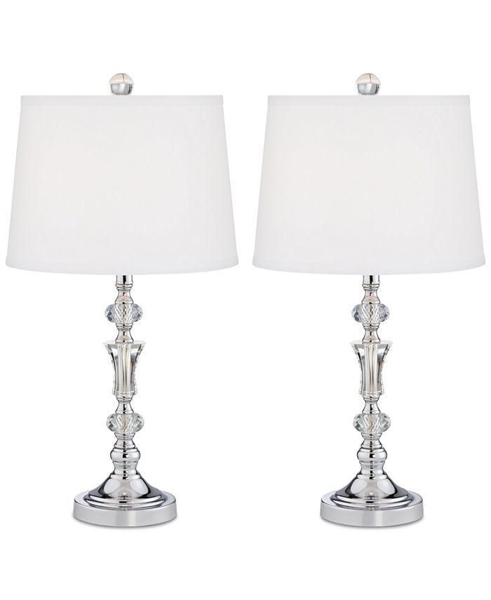 Kathy Ireland Pacific Coast Set of 2 Crystal Serene Table Lamps