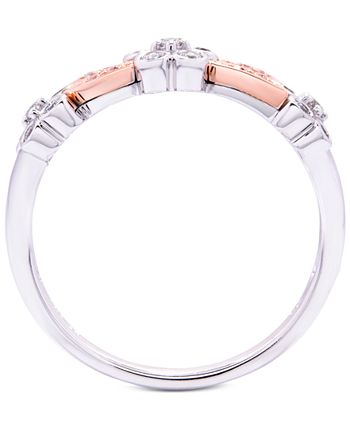 Wrapped in Love - Diamond Two-Tone Flower Ring (1/4 ct. t.w.) in 14k White & Rose Gold
