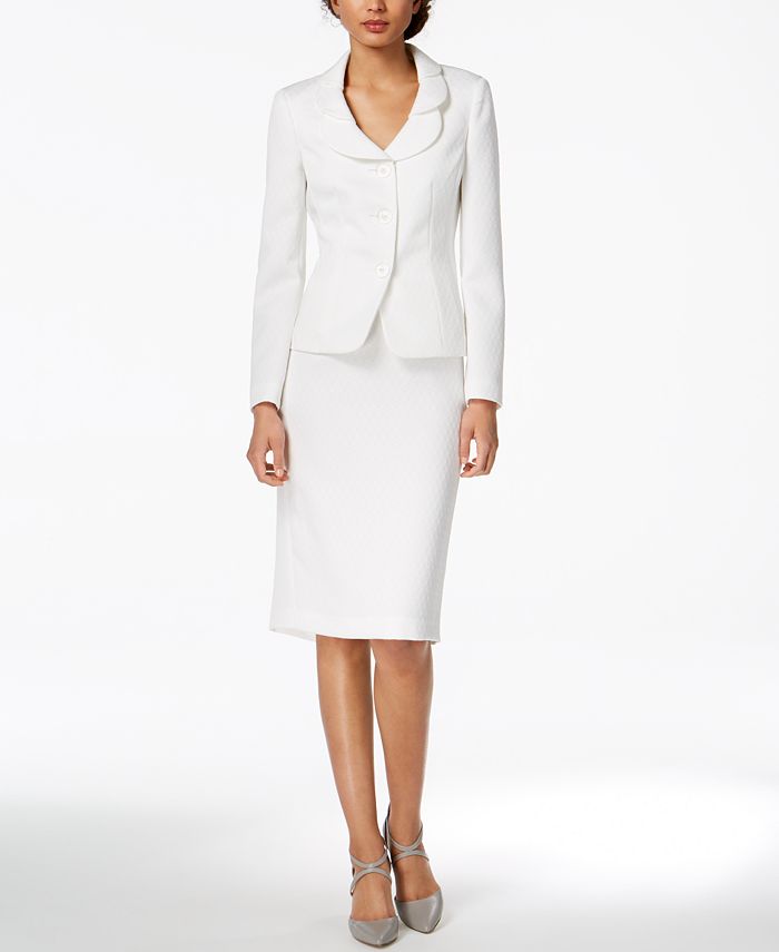 Le Suit Petal-Lapel Skirt Suit, Regular & Petite - Macy's