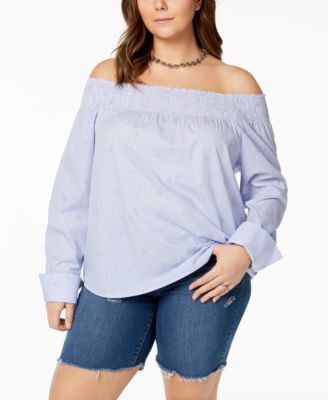 tommy hilfiger off the shoulder top