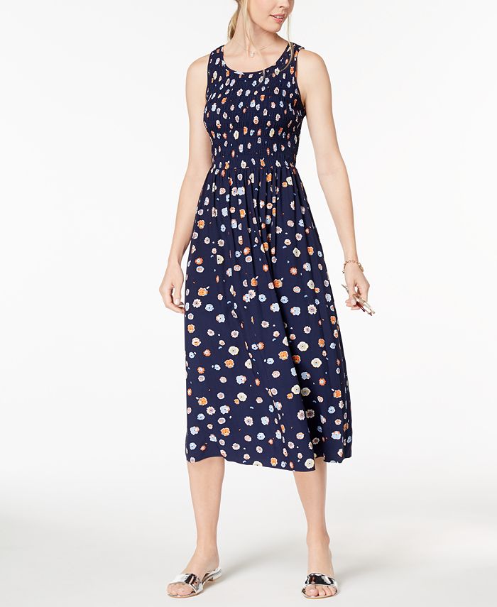 Maison Jules Smocked Midi Dress, Created for Macy's - Macy's