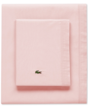 Lacoste Solid Cotton Percale Twin Sheet Set Bedding