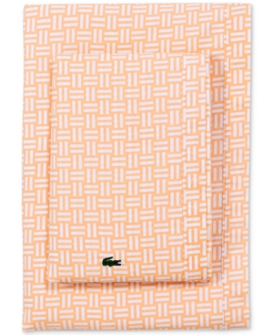 Lacoste Printed Cotton Percale Queen Sheet Set Bedding