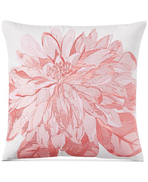 Charter Club Embroidered Floral 16" Square Decorative Pillow, Created