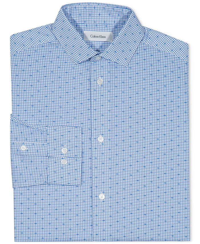 Calvin Klein Check-Print Button-Front Dress Shirt, Big Boys - Macy's