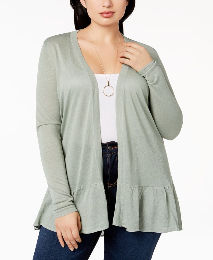 Belldini Plus Size Ruffle Hem Cardigan Macy s