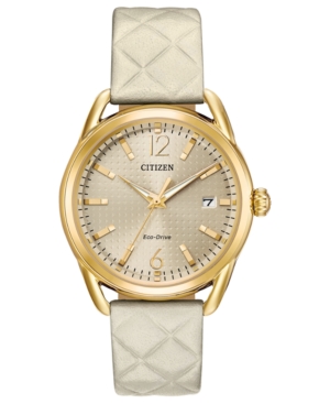 image of Citizen Drive From Citizen Eco-Drive Women-s Ivory Leather Strap Watch 36mm