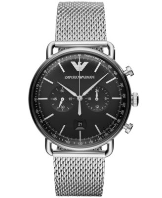 emporio armani chronograph mesh men's watch