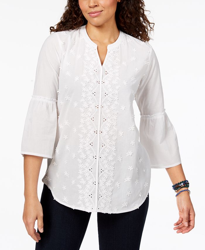 Style & Co Appliqué Blouse, Created for Macy's Macy's