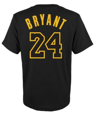 Kobe Bryant Los Angeles Lakers adidas Youth Game Time Flat Name & Number T- Shirt - Gold