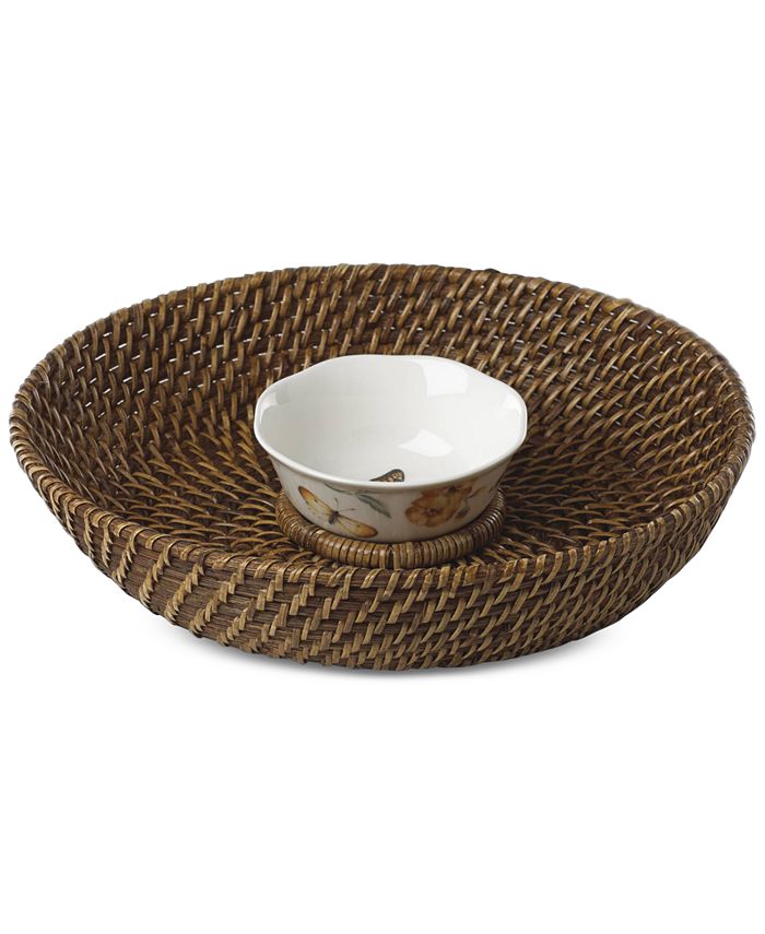 Lenox Butterfly Meadow Rattan Chip & Dip With Bowl Macy's