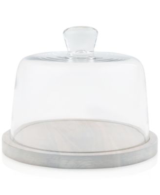 Thirstystone - Wood & Glass Cheese Dome Set