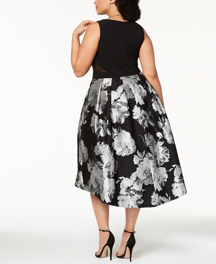 XSCAPE Plus Size Brocade High-Low Dress - Macy's