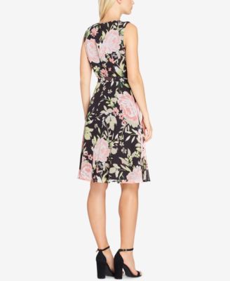 Tahari ASL Floral-Print Chiffon Fit & Flare Dress - Macy's