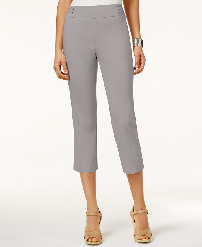 JM Collection Embellished Pull-On Capri Pants, Created for Macy's - Macy's