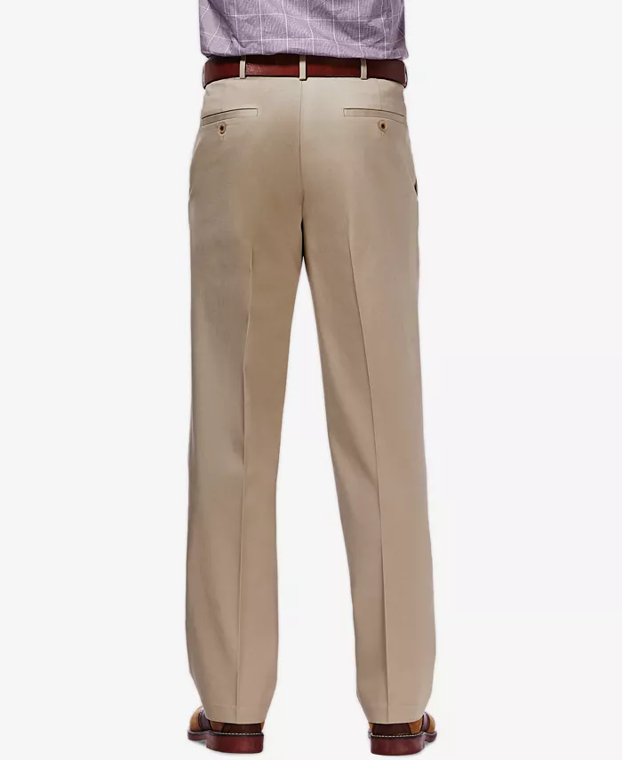 Men's Premium No Iron Khaki Classic Fit Flat Front Hidden Expandable Waist Pant - thumbnail 8
