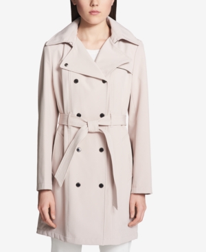 image of Calvin Klein Hooded Double-Breasted Water-Resistant Trench Coat, Created for Macy-s