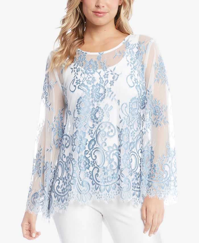 Karen Kane Embroidered Lace Top Macy's