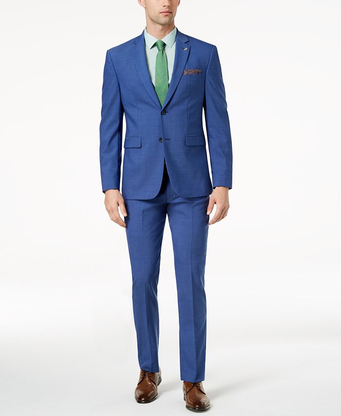 Original Penguin CLOSEOUT! Men's Slim-Fit Stretch Bright Blue Suit - Macy's