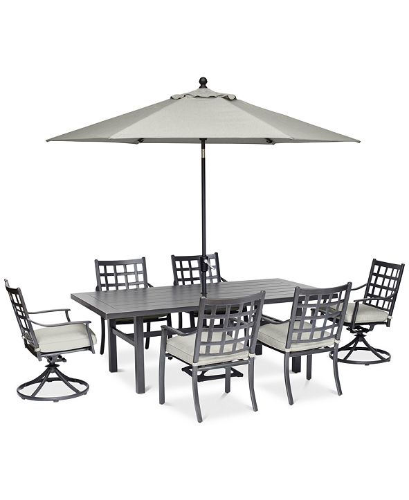 Furniture Highland Aluminum Outdoor 7Pc. Dining Set (84" x 42" Dining
