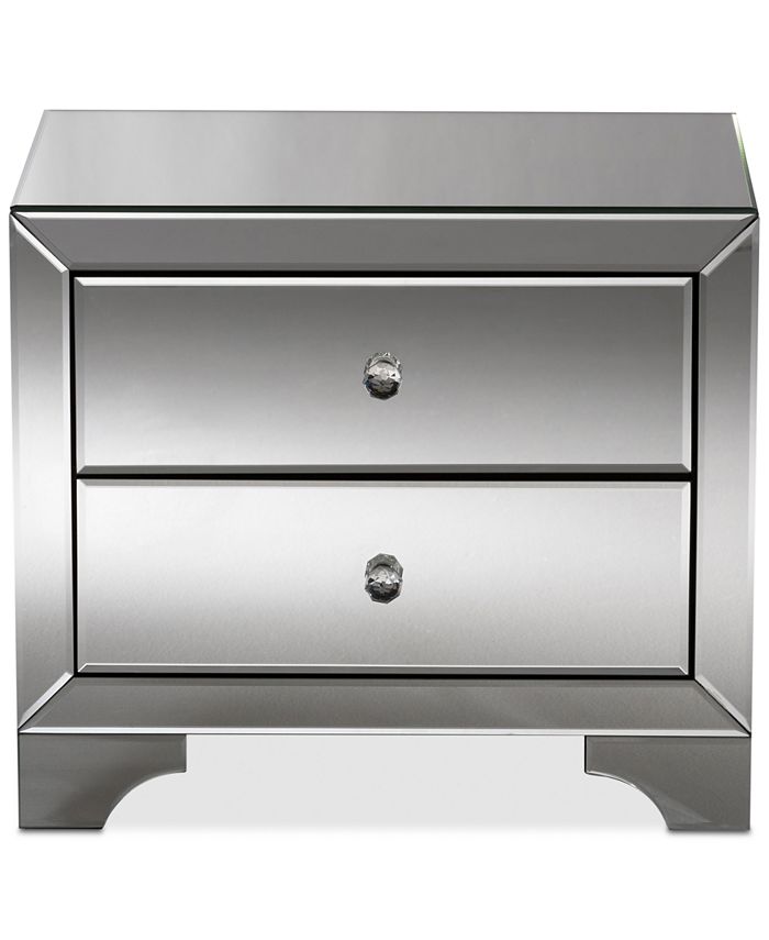 Furniture Farrah Mirrored Nightstand Macy's