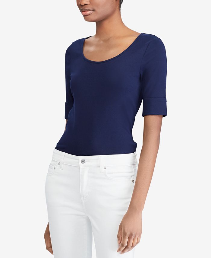 Lauren Ralph Lauren Slim Fit T-Shirt & Reviews - Tops - Women - Macy's