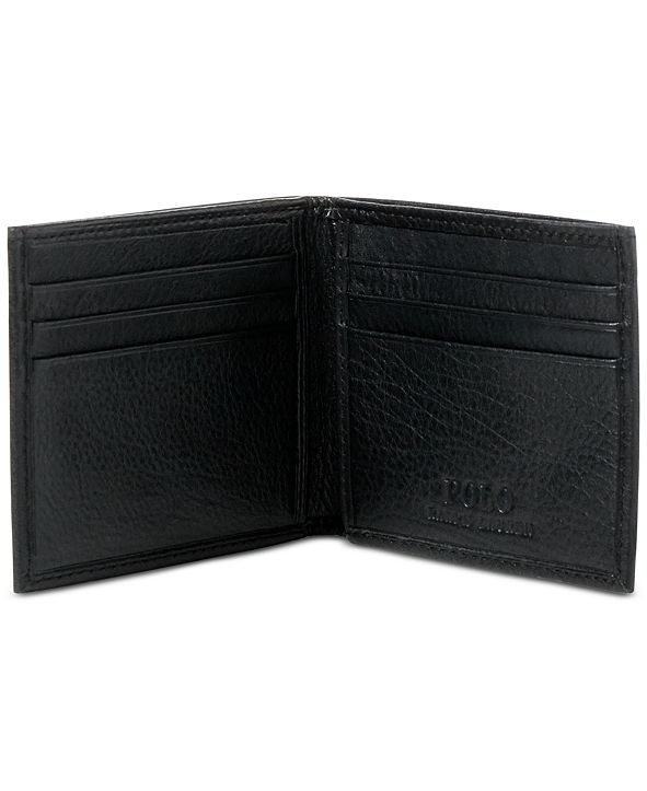 Polo Ralph Lauren Men&#39;s Wallet, Pebbled Bifold Wallet & Reviews - All Accessories - Men - Macy&#39;s