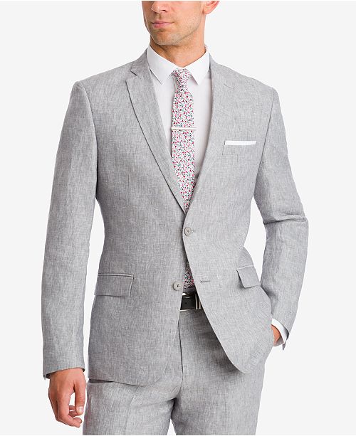 Bar III Light Gray Chambray SlimFit Jacket, Created for Macy's