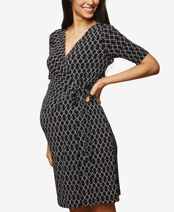 Motherhood Maternity Printed Wrap Dress - Macy's