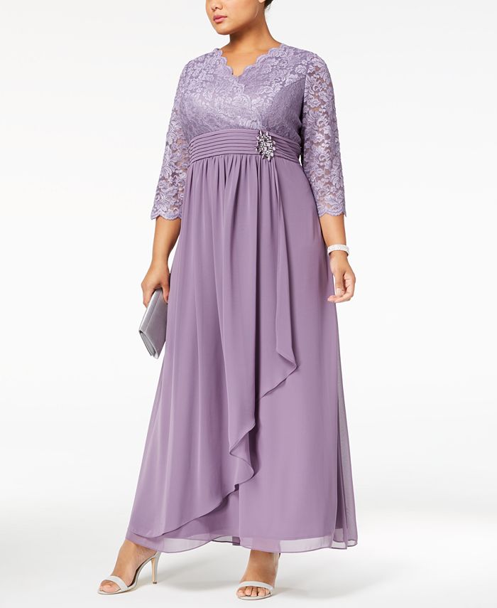 Alex evenings embellished lace gown online