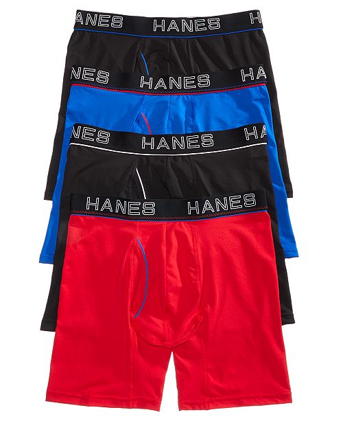Hanes Men S 4 Pk Platinum Comfort Flex Fit Boxer Briefs