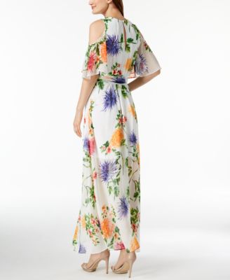 calvin klein long floral dress