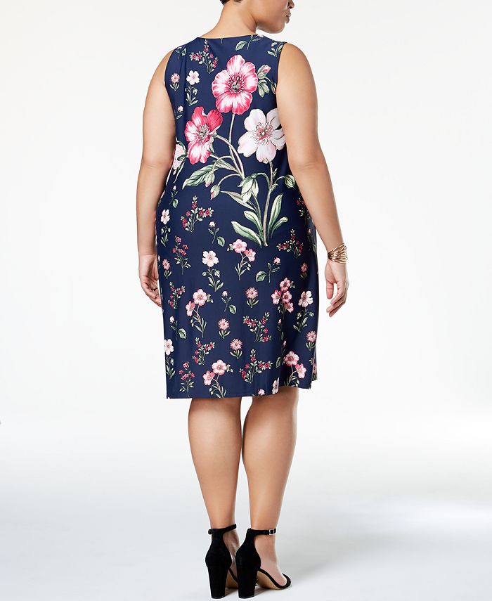 Charter Club Plus Size Floral-Print Sheath Dress, Created for Macy's ...